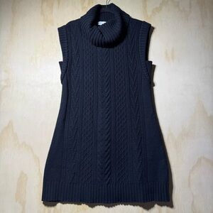 Free Assembly Women’s Sleeveless Cable Knit Cowl Neck Sweater Dress Black M8/10